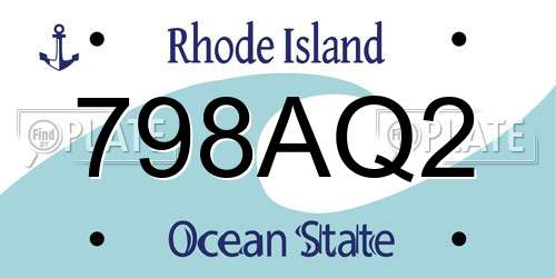 798AQ2 Rhode Island License Plate
