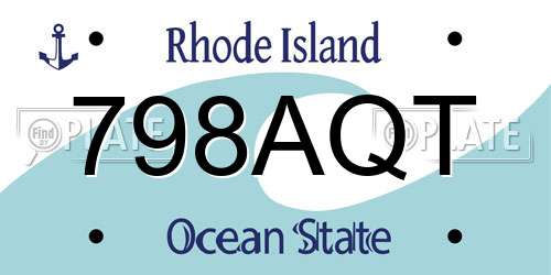 798AQT Rhode Island License Plate