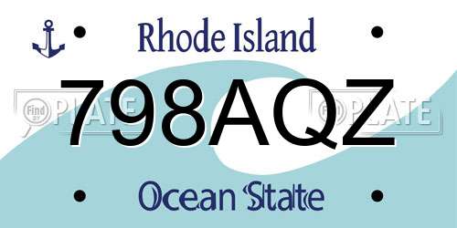 798AQZ Rhode Island License Plate