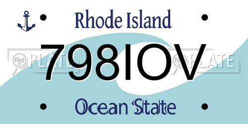 798IOV Rhode Island License Plate