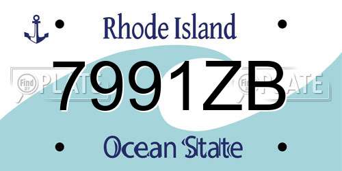 7991ZB Rhode Island License Plate