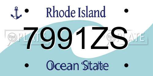 7991ZS Rhode Island License Plate