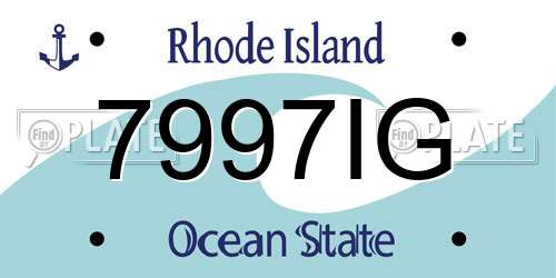 7997IG Rhode Island License Plate