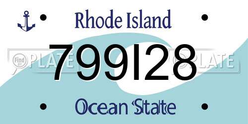 799I28 Rhode Island License Plate