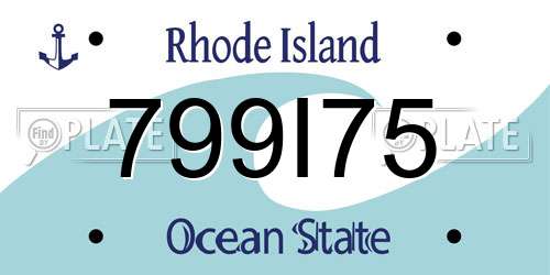 799I75 Rhode Island License Plate