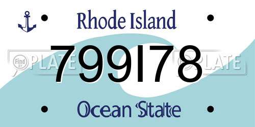 799I78 Rhode Island License Plate