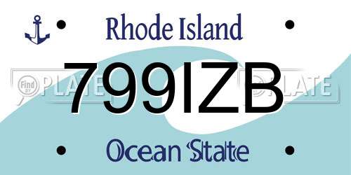 799IZB Rhode Island License Plate