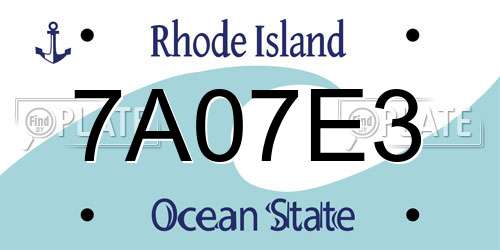 7A07E3 Rhode Island License Plate