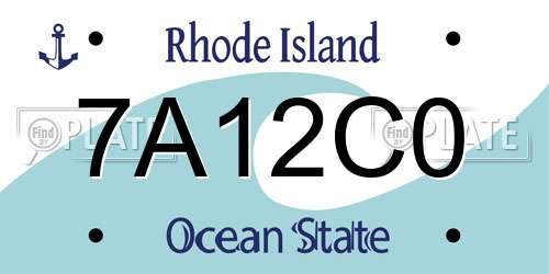 7A12C0 Rhode Island License Plate