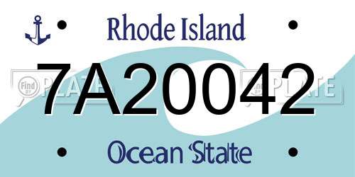 7A20042 Rhode Island License Plate