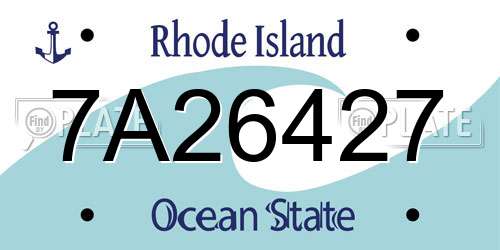7A26427 Rhode Island License Plate