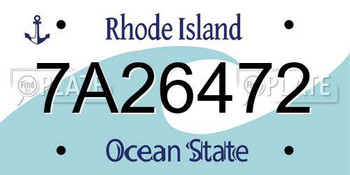 7A26472 Rhode Island License Plate