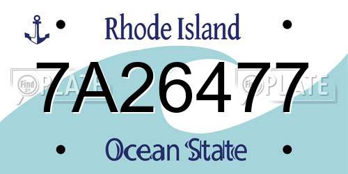 7A26477 Rhode Island License Plate