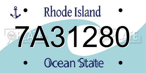 7A31280 Rhode Island License Plate