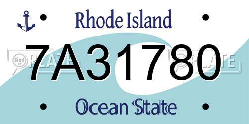 7A31780 Rhode Island License Plate