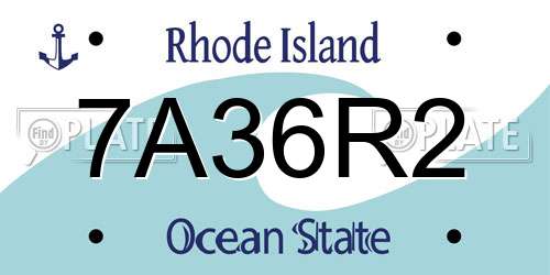 7A36R2 Rhode Island License Plate