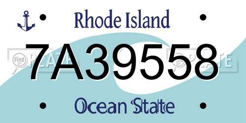 7A39558 Rhode Island License Plate