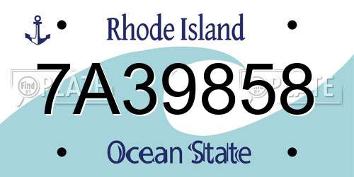7A39858 Rhode Island License Plate