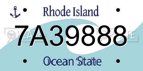 7A39888 Rhode Island License Plate