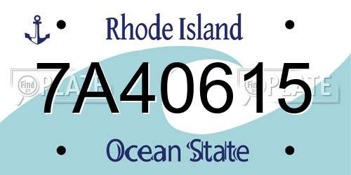 7A40615 Rhode Island License Plate