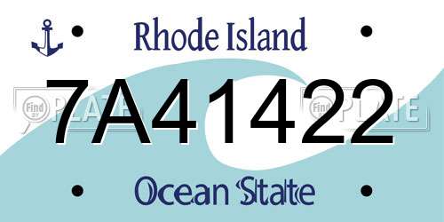 7A41422 Rhode Island License Plate