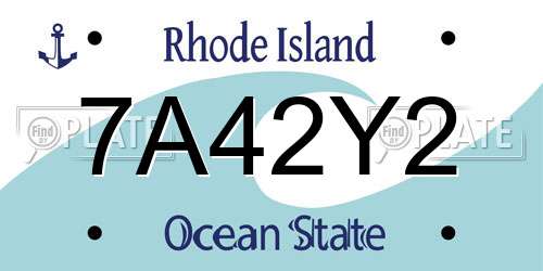 7A42Y2 Rhode Island License Plate
