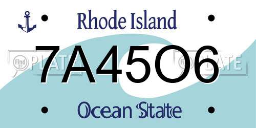 7A45O6 Rhode Island License Plate