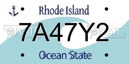 7A47Y2 Rhode Island License Plate