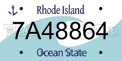 7A48864 Rhode Island License Plate