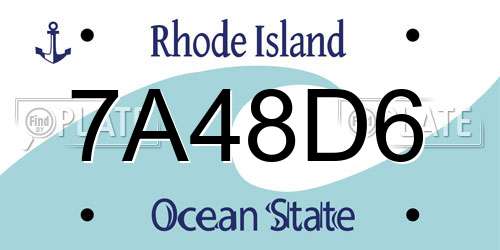 7A48D6 Rhode Island License Plate