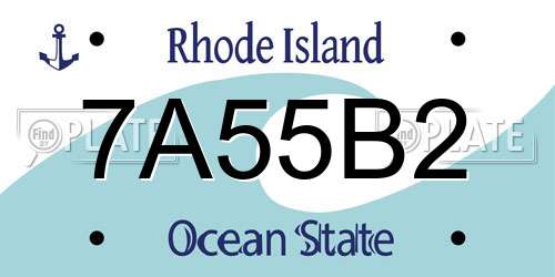 7A55B2 Rhode Island License Plate