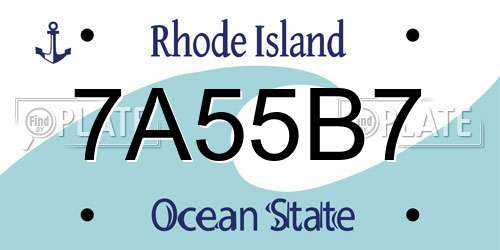7A55B7 Rhode Island License Plate