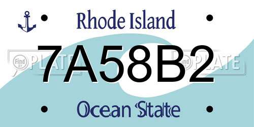 7A58B2 Rhode Island License Plate