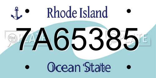 7A65385 Rhode Island License Plate