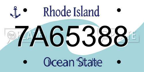 7A65388 Rhode Island License Plate