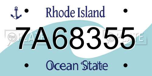 7A68355 Rhode Island License Plate
