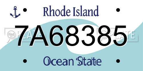7A68385 Rhode Island License Plate