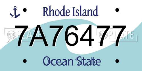 7A76477 Rhode Island License Plate