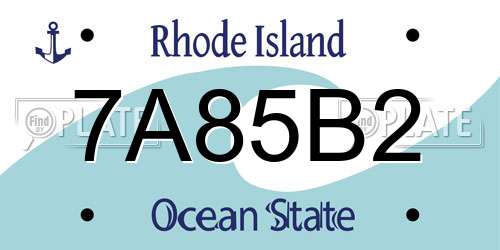 7A85B2 Rhode Island License Plate