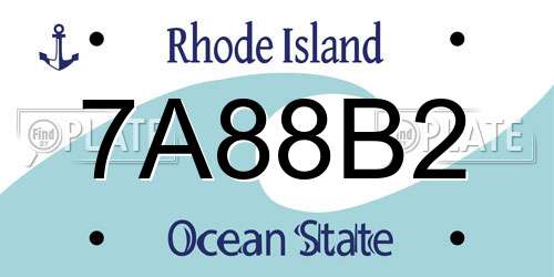 7A88B2 Rhode Island License Plate