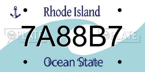7A88B7 Rhode Island License Plate