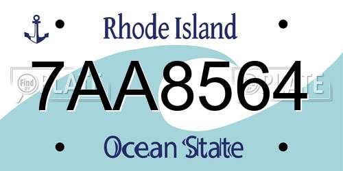7AA8564 Rhode Island License Plate