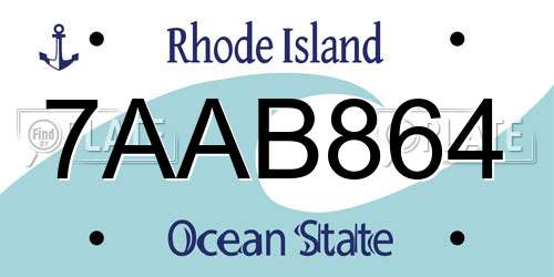 7AAB864 Rhode Island License Plate
