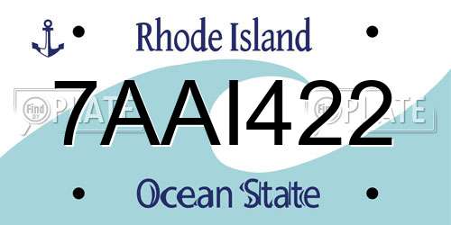 7AAI422 Rhode Island License Plate