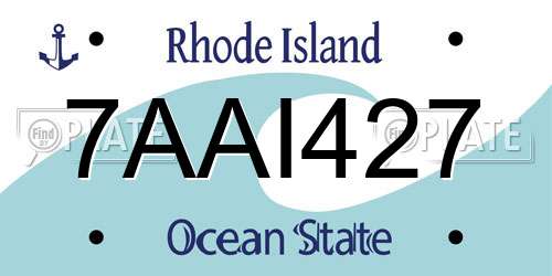 7AAI427 Rhode Island License Plate