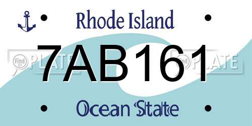 7AB161 Rhode Island License Plate