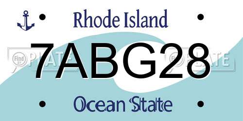 7ABG28 Rhode Island License Plate