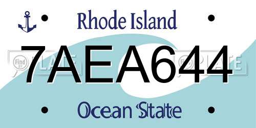 7AEA644 Rhode Island License Plate