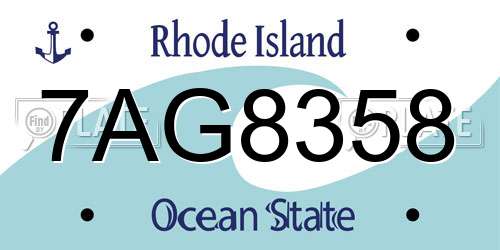 7AG8358 Rhode Island License Plate
