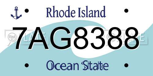 7AG8388 Rhode Island License Plate
